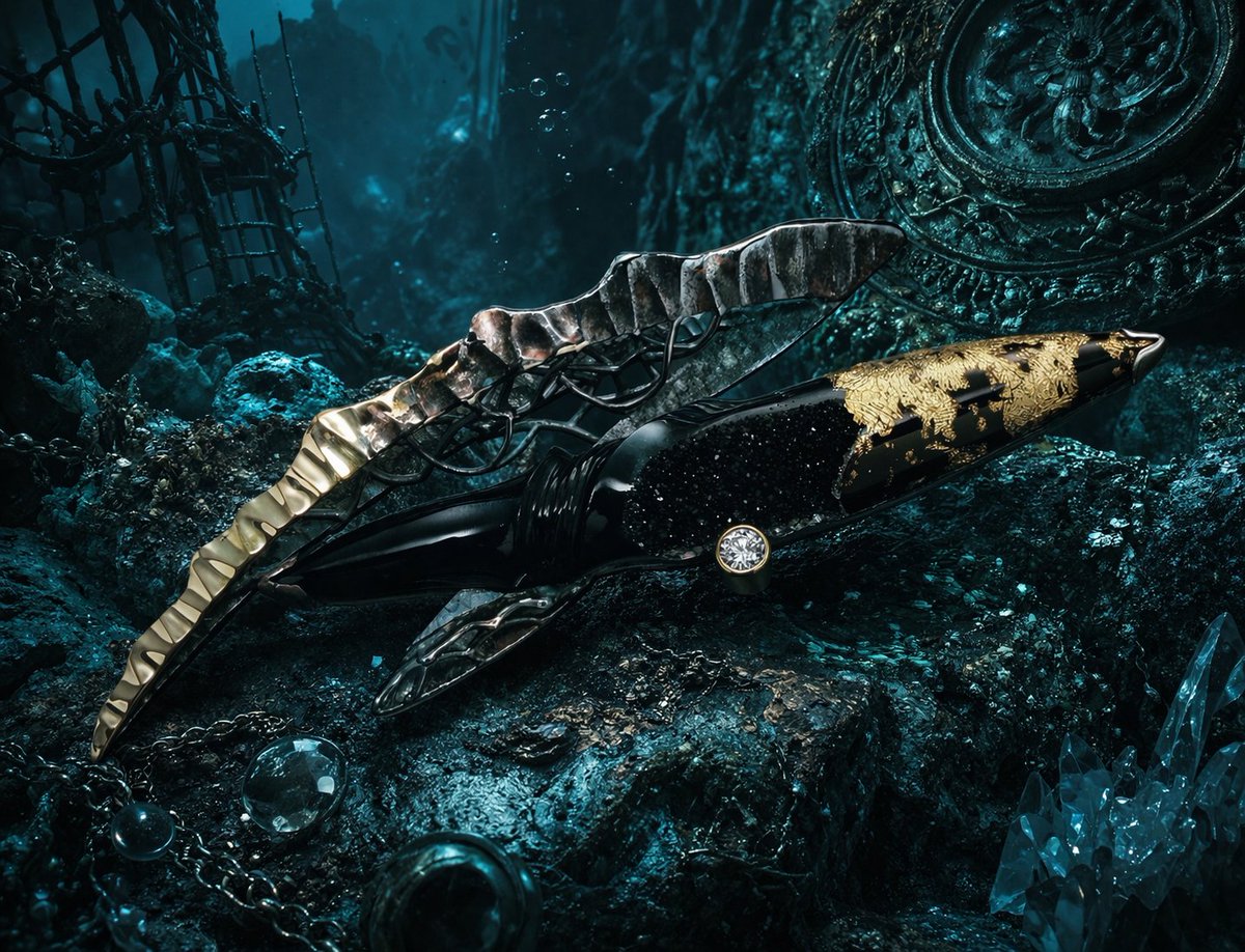 ateliertzone's tweet image. The Search Is Over   ♫ Survivor
Silver&amp;amp;Gold #brooch #onyx #金箔 #diamond …沈没船 ☠️