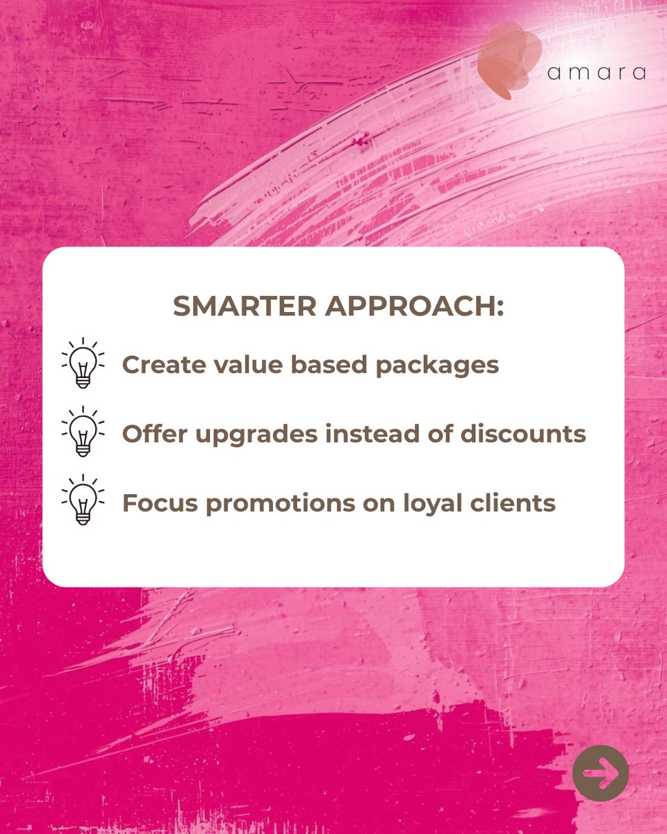 amara_scale's tweet photo. Promotions fill schedules but do not build loyalty.

Focus on value to attract the right clients and drive long term growth.

#SalonMarketing #SalonGrowth #BeautyBusiness https://t.co/amIktzHj86