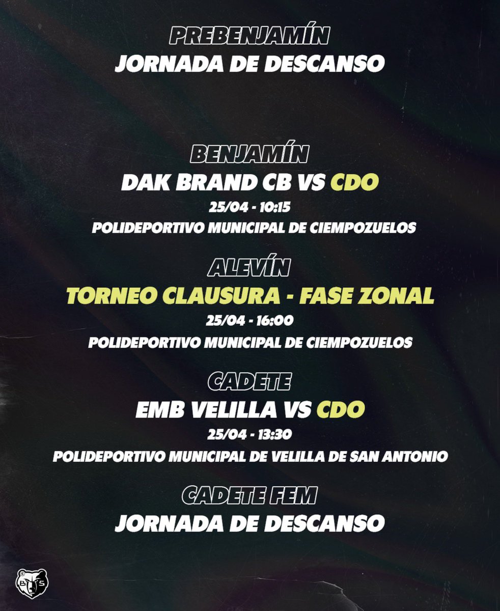 baloncestocdo's tweet photo. Estos son los partidos para este fin de semana!! 🙌🏻 https://t.co/QCVi5Wpgqc