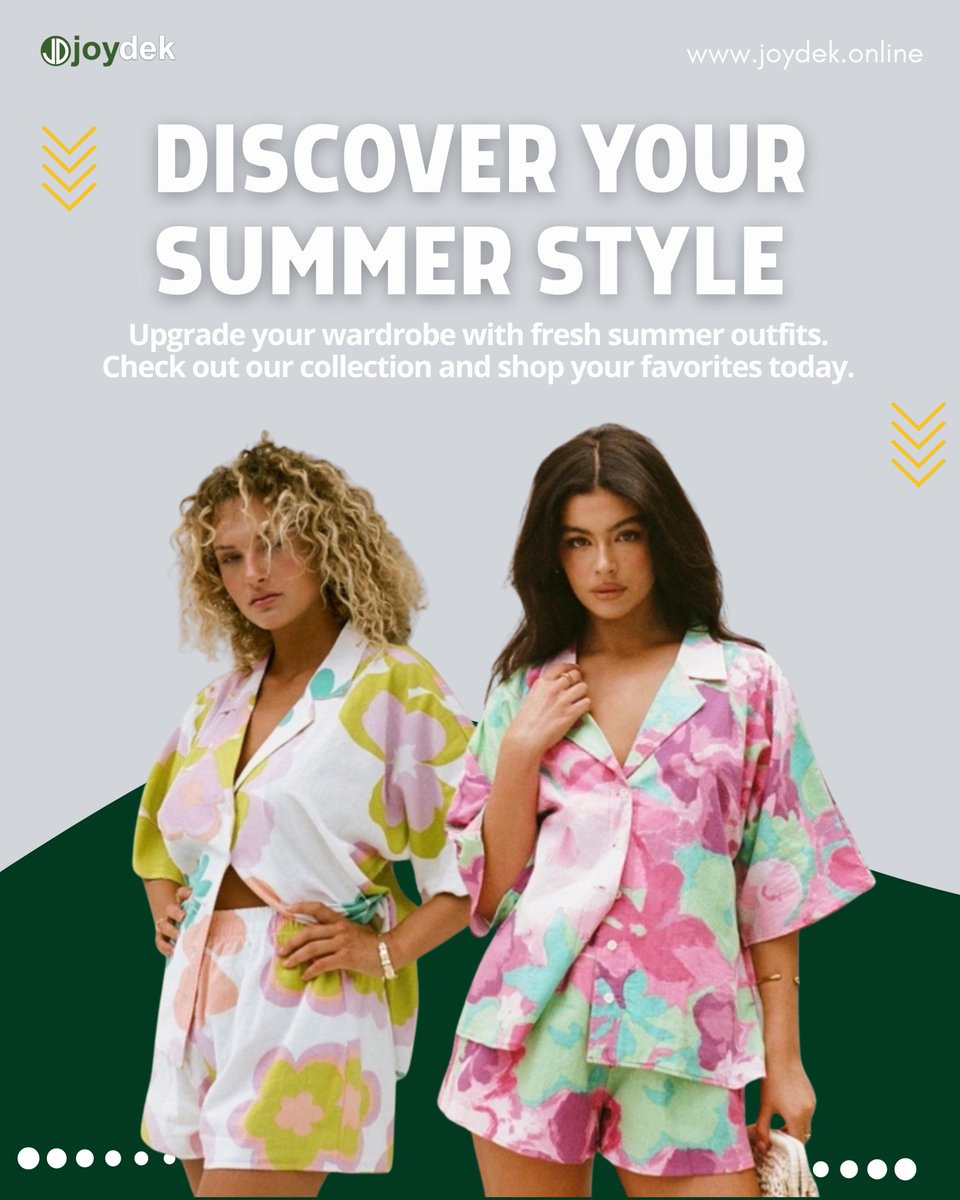 JoydekIndexing's tweet photo. Step into summer with fresh styles &amp; vibrant vibes ☀️
Upgrade your wardrobe with trendy outfits—shop now!

#SummerVibes #FashionStyle #WomenWear #TrendyLook #ShopOnline #NewCollection #OOTD #StyleGoals #FashionInspo #DailyWear https://t.co/oUHXGwWM3w