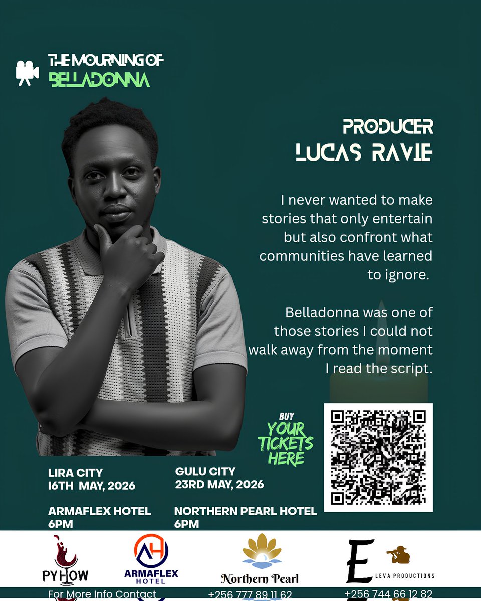 lucas_ravie's tweet photo. Not every story allows you to walk away. With Belladonna, that was clear from the very beginning. This is the kind of storytelling that goes beyond entertainment and challenges us to confront realities often left unspoken.

Screenings :
Lira -May 16
Gulu-May 23 https://t.co/hXKnOdhnxw