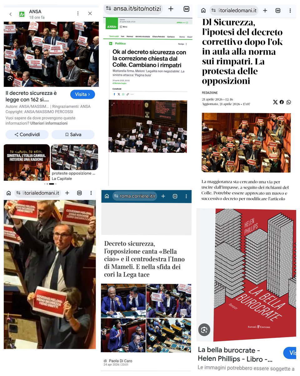 curioseimmagini's tweet image. #satira
Curiosi art su opposiz parlam esposto CARTELLI(pur per dire a"Italia che cambia"no far apparir gli arrestati/bloccati come se si fosser costituiti?)e cantat"Bella ciao"(no di libro"La bella burocrate"(no... di D'Avena)di H.Phillips(no Philips,di image-guided...)edSafarà)?