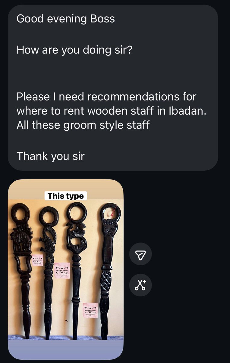 passwordtv__'s tweet image. Who knows where to rent these groom-style wooden staffs in Ibadan? 

If you have a plug or recommendation, kindly drop it below 

#IbadanVendors #IbadanWeddingVendor #EventPlug