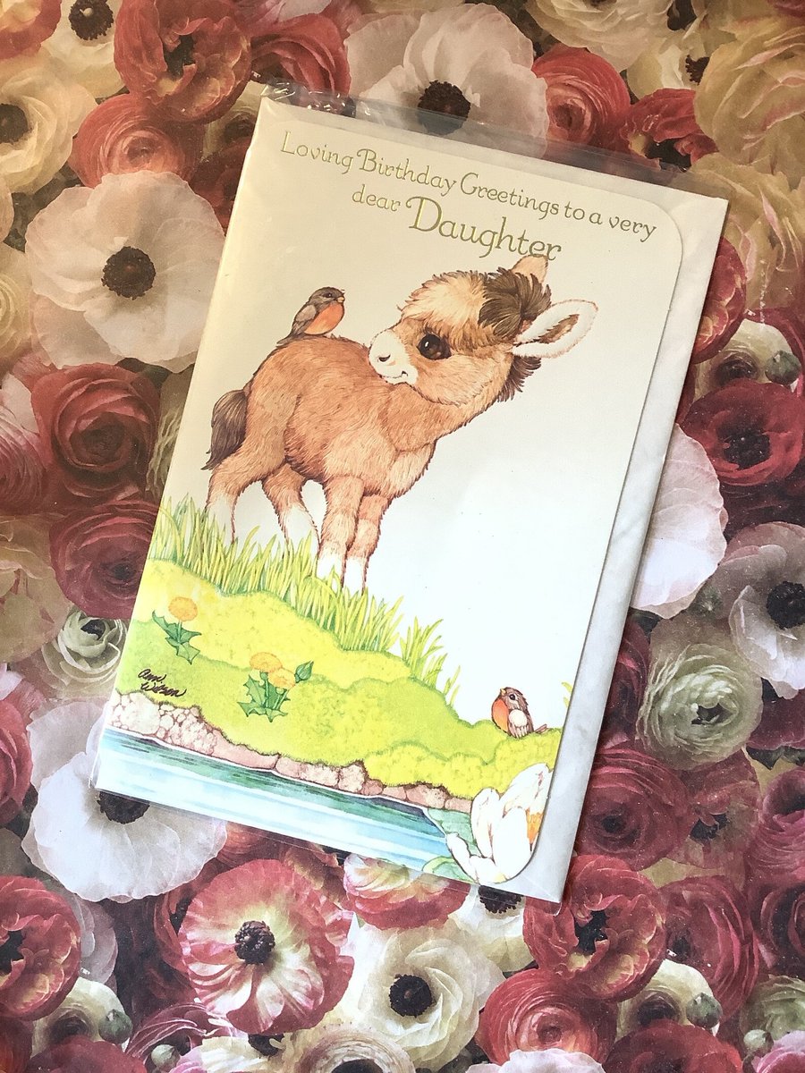 WatsonsVintage's tweet image. ONLY TWO AVAILABLE! This is so sweet. RARE Circa 1980s Vintage 'Loving Birthday Greetings to a very dear Daughter' Card with ADORABLE Donkey, Birds &amp;amp; Floral Design - Sweet Verse etsy.me/41TZ4CU via @Etsy #VintageCards #BirthdayCards #Daughter #DonkeyDesign #80snostalgia