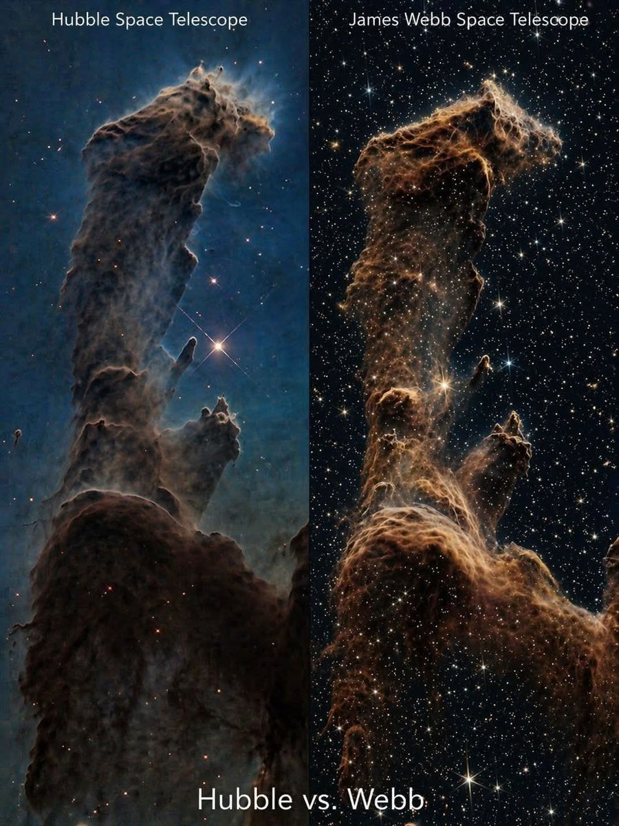 amazing_physics's tweet photo. Hubble vs James Webb https://t.co/3DN2pBZNkA