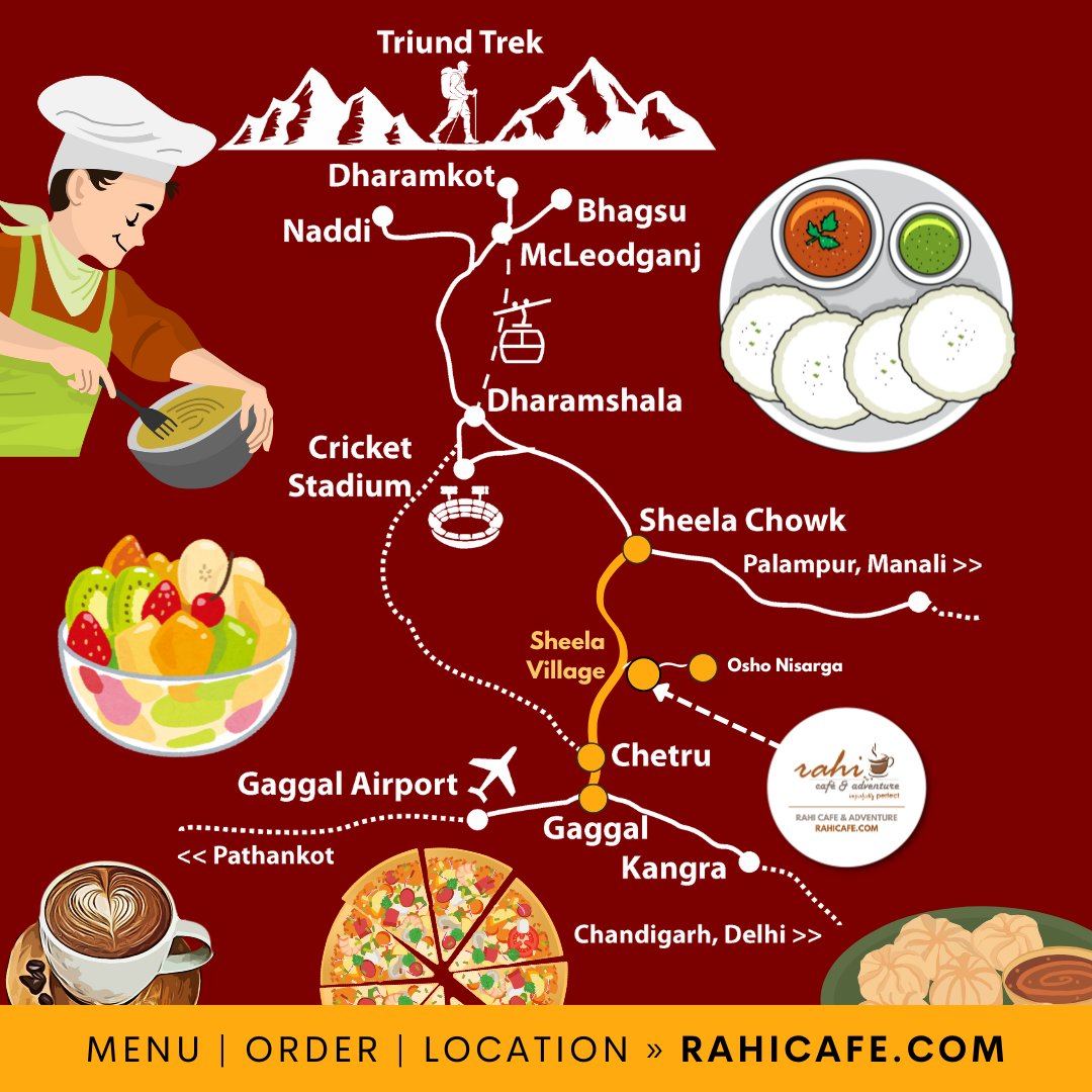 RahiCafe2020's tweet photo. A Cafe for Family and Friends

Check Our Menu - https://t.co/wS2bgogxF8

📌 Village Sheela, Near Osho Nisarga, Dharamshala, HP

#rahicafeandadventure #rahicafe #dharamshala #fresh #healthy #delicious https://t.co/P0bXW0ZJe2