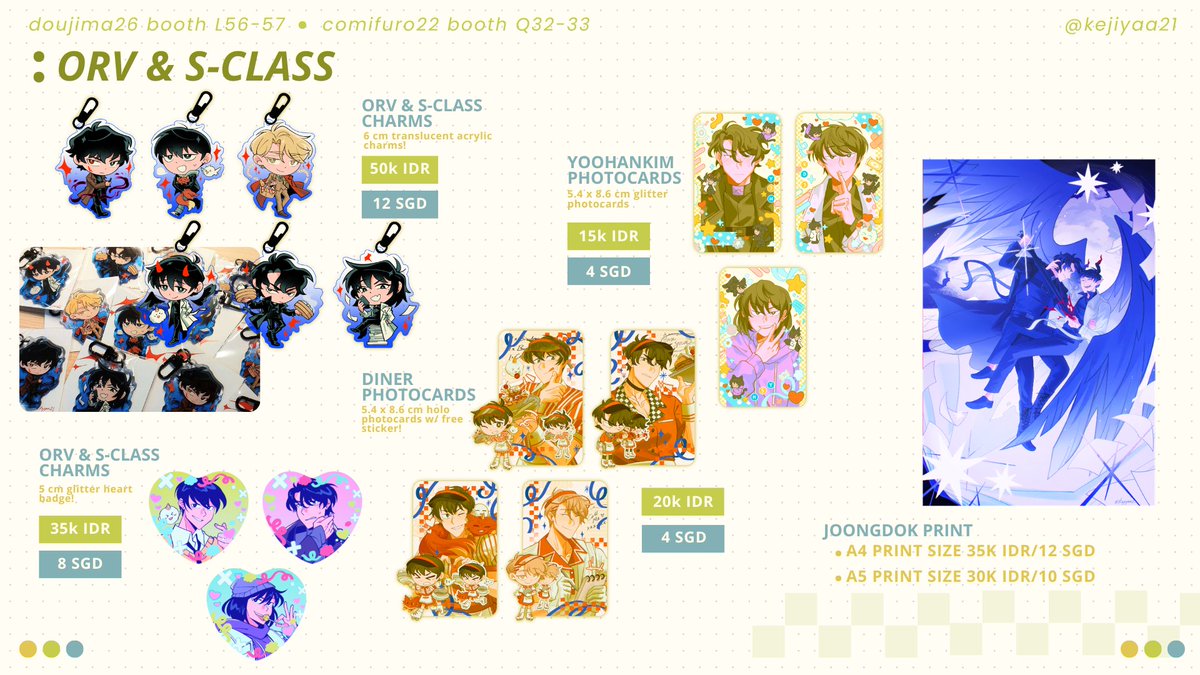 (1/2) 
Here's my final catalogue for #doujima2026 and opening po batch 2 for #comifuro22

☆ PO Period: 25 Apr- 2 Mei
☆ HSR (Argenthill/Galaxy Rangers), Witch Hat Atelier, ORV, S-Class, Trigun, Deltarune, Undertale, ALNST (Mizisua), Madoka Magica
☆ FORM: kejiyaa.carrd.co