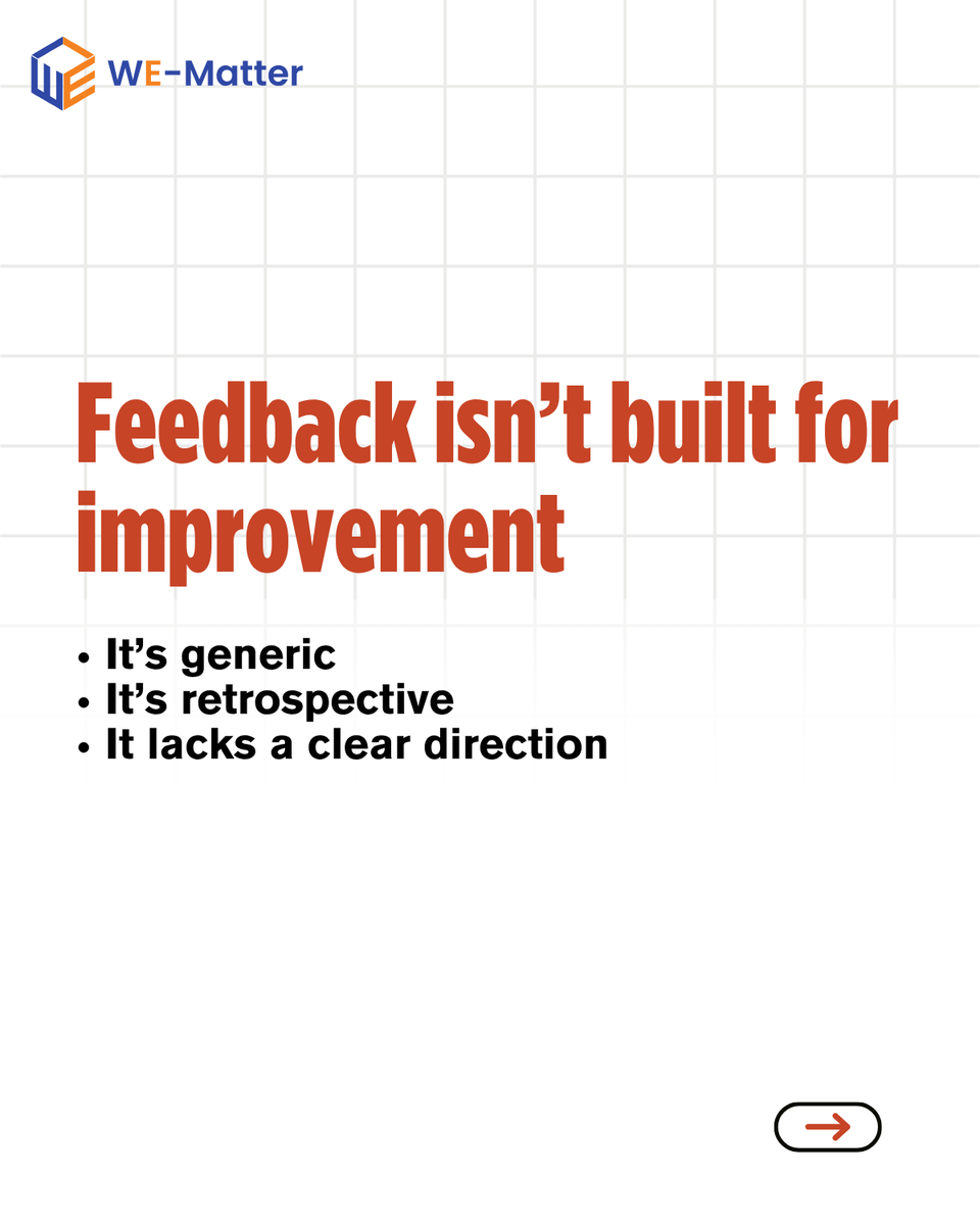 Wematter_global's tweet image. When performance feels unfair, feedback should fix it, but in BFSI, it often doesn’t.  
Late, generic, appraisal-only feedback fails to guide improvement. Gaps repeat, frustration grows, and nothing changes. 

we-matter.com/en

#BFSI #ContinuousFeedback #EmployeeEngagement