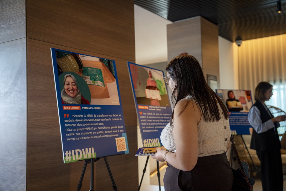 UNIDO_Tunisia's tweet image. Showcasing 20+ inspiring journeys at the #IDWI2026 Exhibition this April 21! 

Supported by @UNIDO &amp;amp; CAWTAR, these women are more than entrepreneurs—they are driving their own empowerment, uplifted their communities, and transformed Tunisia’s industry. 🚀

#SuccessStories #Impact