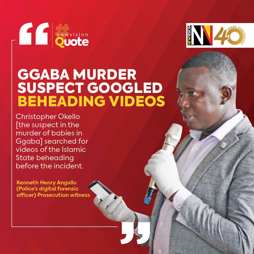 newvisionwire's tweet image. #NewVisionQuote 💬

Suspect Christopher Okello reportedly searched for disturbing beheading videos

👉 Grab your copy now or read the #EPAPER 👉🏿 epapers.visiongroup.co.ug for the full stories.

#VisionUpdates