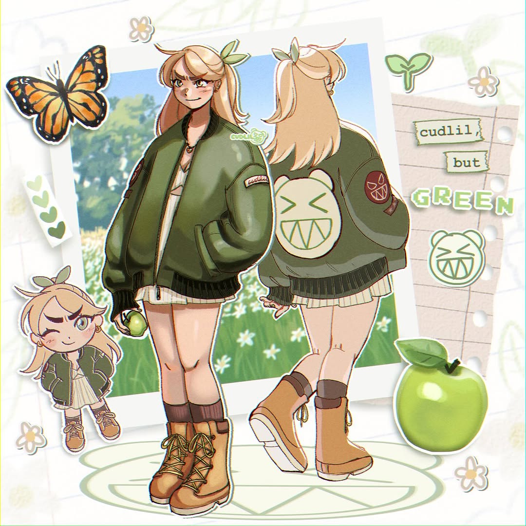 HazelLong18712's tweet photo. cudlil but green! 💚🍏
the green eyes come out for this one!! i was going to use charli's "apple" for the song but i couldnt stop thinking about nurture when drawing this ..
next is yellow!
. https://t.co/W7JQu0kyHy