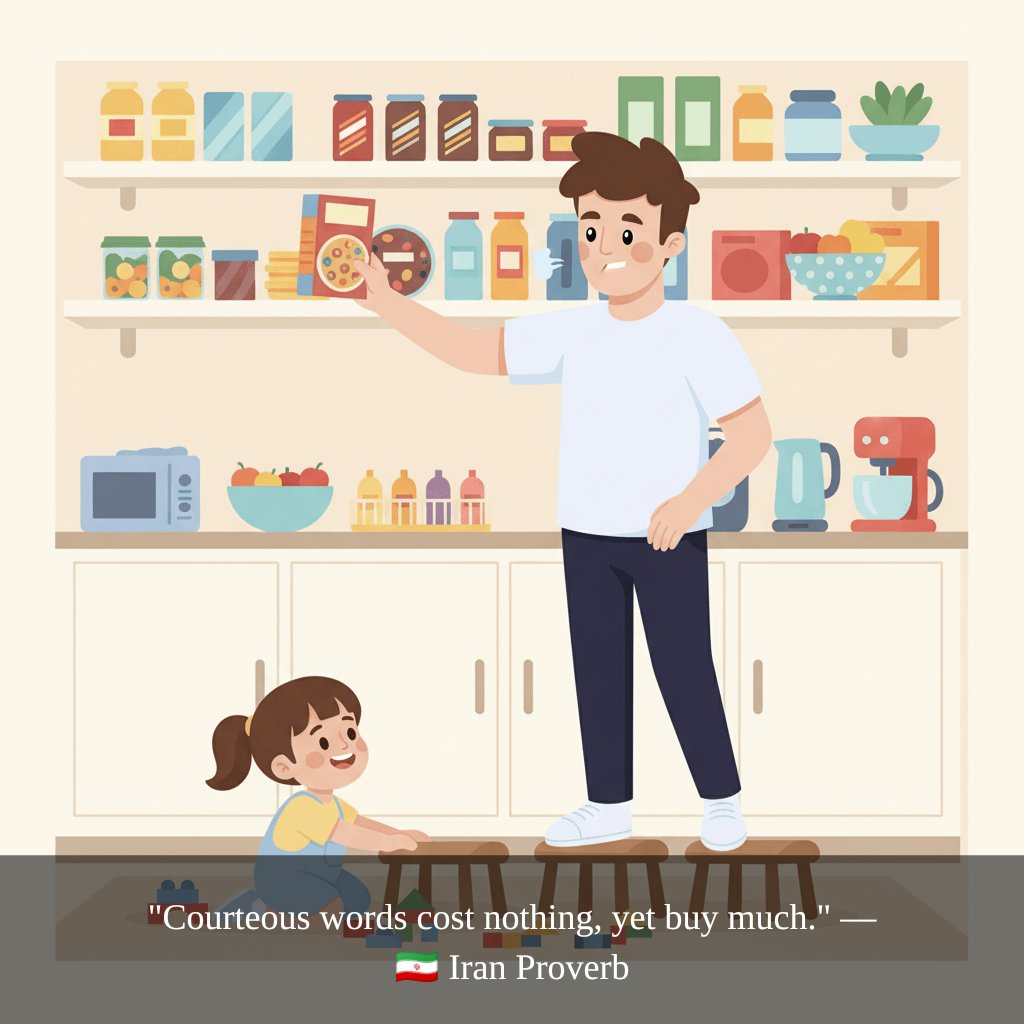 abaseddad's tweet photo. ๐ฎ๐ท Iran Proverb
"Courteous words cost nothing, yet buy much."
#DadWisdom #WorldWisdom https://t.co/DiOe32fPKS