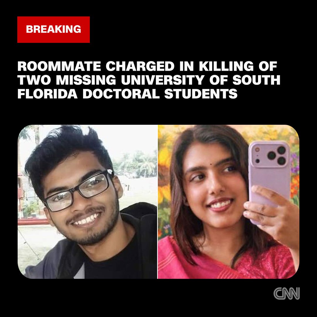 Roommate charged with killing two University of South Florida doctoral students after one of their bodies was found on a Tampa Bay bridge. cnn.it/42sPF5f