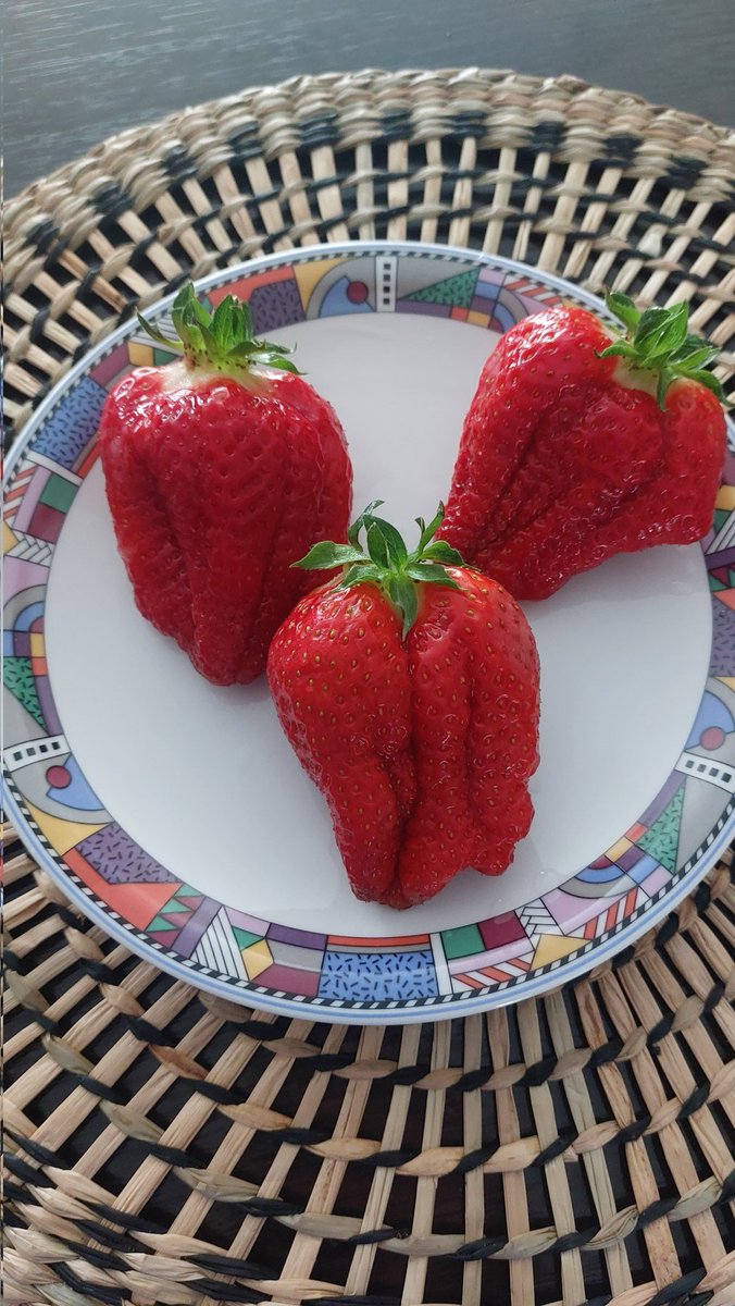 AlbertoVeroli's tweet photo. Che gli daranno da mangiare a 'ste fragole ? 
Niente da dire, buone son buone ma io ho ricordi del campo delle fragole degli zii romagnoli e mica erano di questa dimensione https://t.co/eXK2Jmn2dW