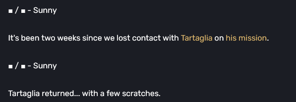 birdcircuit's tweet photo. like lets not forget that childe just ups and disappears randomly and then returns with a new scar and no explanations like a stray cat 

but also this implies childe is sending them letters every week or something so when he doesn't write them for 2 weeks they get concerned 😂😭 https://t.co/jafU7xJxlm