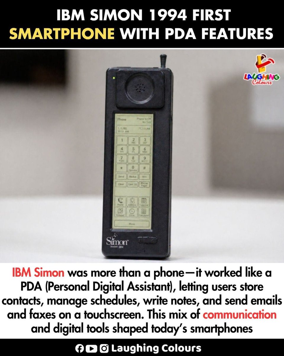 LaughingColours's tweet image. First smartphone by IBM 📱

#IBM #Technology #Smartphone #Innovation