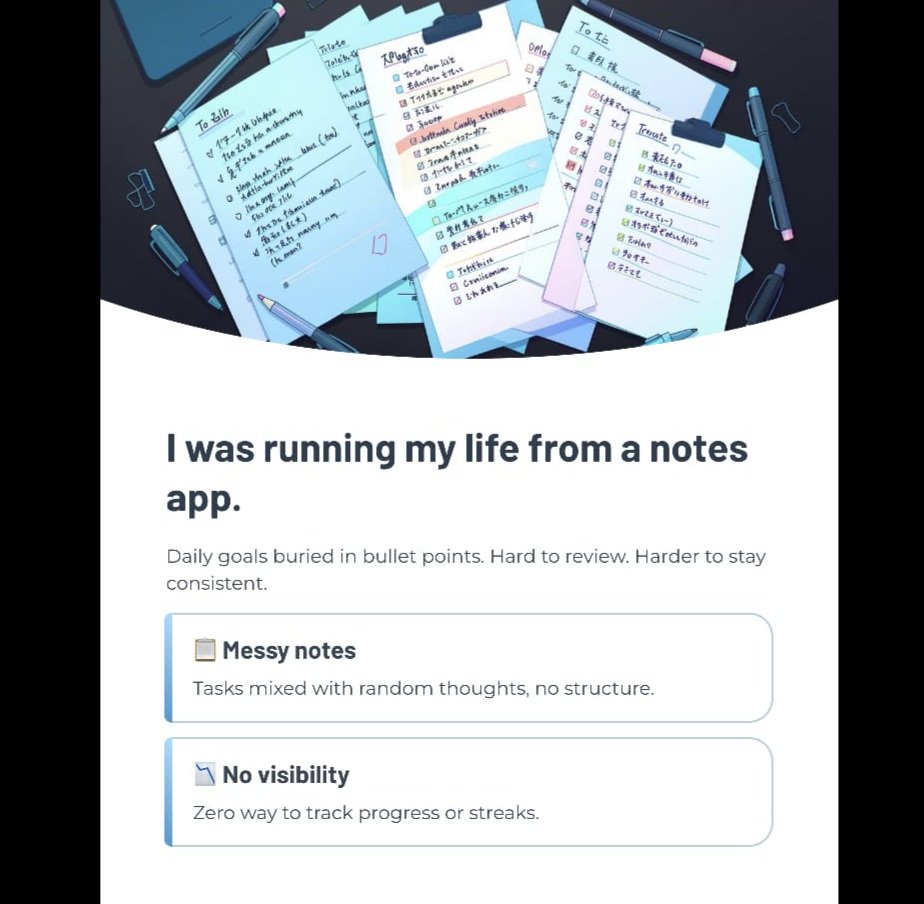 therealabhinavs's tweet photo. Used to run my day from a notes app.
So I vibe-coded my own productivity tool with planning + streaks + progress tracking.
Now it’s free for everyone.

Try: https://t.co/xiNcn6t2KH
#vibecoding #buildinpublic #productivity https://t.co/0mNdvoVz45