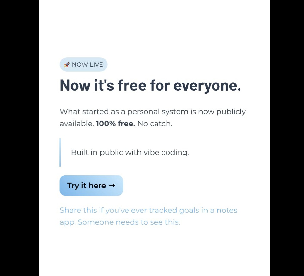 therealabhinavs's tweet photo. Used to run my day from a notes app.
So I vibe-coded my own productivity tool with planning + streaks + progress tracking.
Now it’s free for everyone.

Try: https://t.co/xiNcn6t2KH
#vibecoding #buildinpublic #productivity https://t.co/0mNdvoVz45