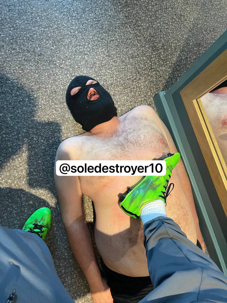 Soledestroyer10's tweet photo. You’re really handing over your own football boots so I can stomp the shit out of you? How fucking pathetic. These cleats are about to grind your ribs in while you thank me for the privilege https://t.co/SkwHvZRF34