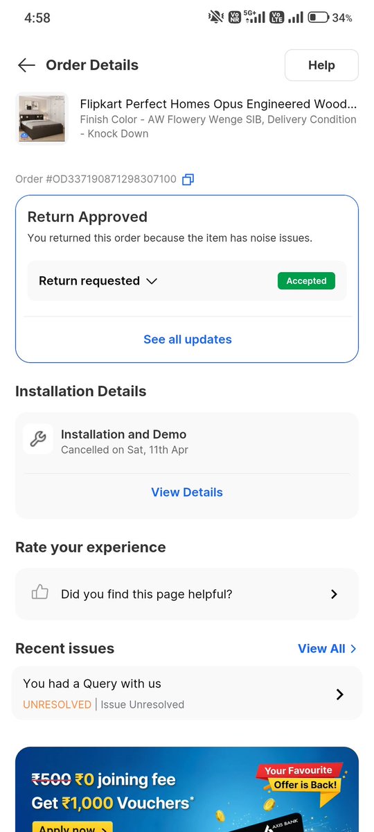 Ashwani84223880's tweet image. @Flipkart Order Id:- OD337190871298307100. Very poor service by Flipkart! My return order is still not picked up.They keep giving new dates but no one comes.Extremely disappointing experience and very bad customer support.#Flipkart #PoorService #BadExperience #ReturnIssue