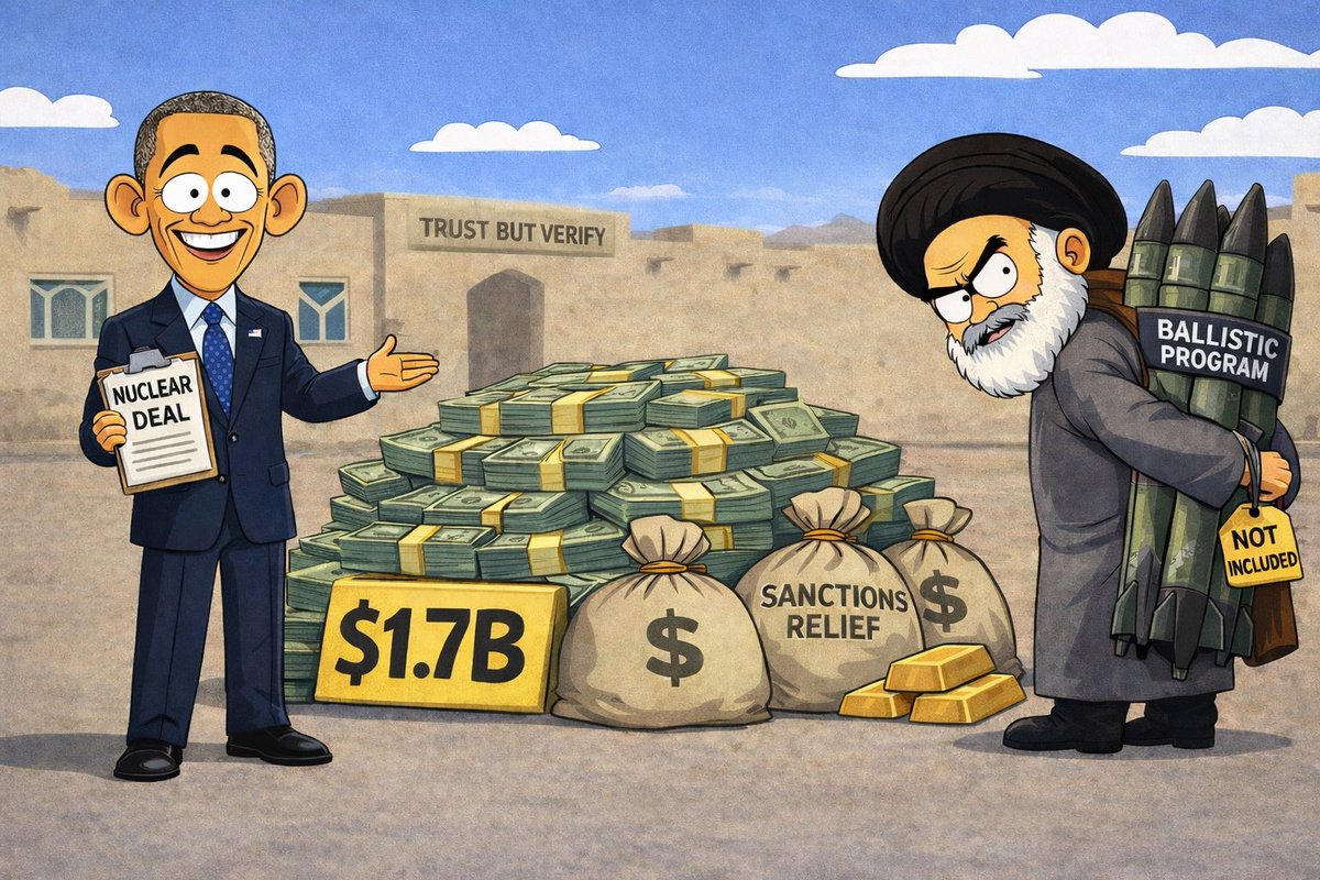 EloquentSpiral's tweet image. Obama stopped Iran from getting nukes
by giving them $150 billion and a 10 year head start.
Real genius stuff. 

#Iran #Obama