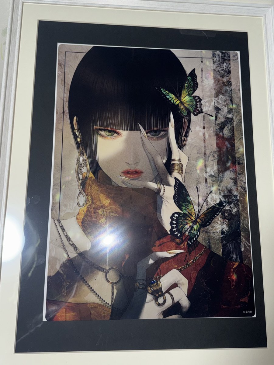 Maaaaachakyn's tweet photo. 今日、「-唯美-皐月恵版画展-」という版画展を見に岐阜駅まで、行ってきた。

なかなか値のする版画を1枚買ってしまった。
手元に届くのが8月やから見せれんけどね。
あと、アクリルポスターとアクリルプレートを買って帰ってきて早速、額に入れて飾ってる
はい、 https://t.co/z17qTky0yw