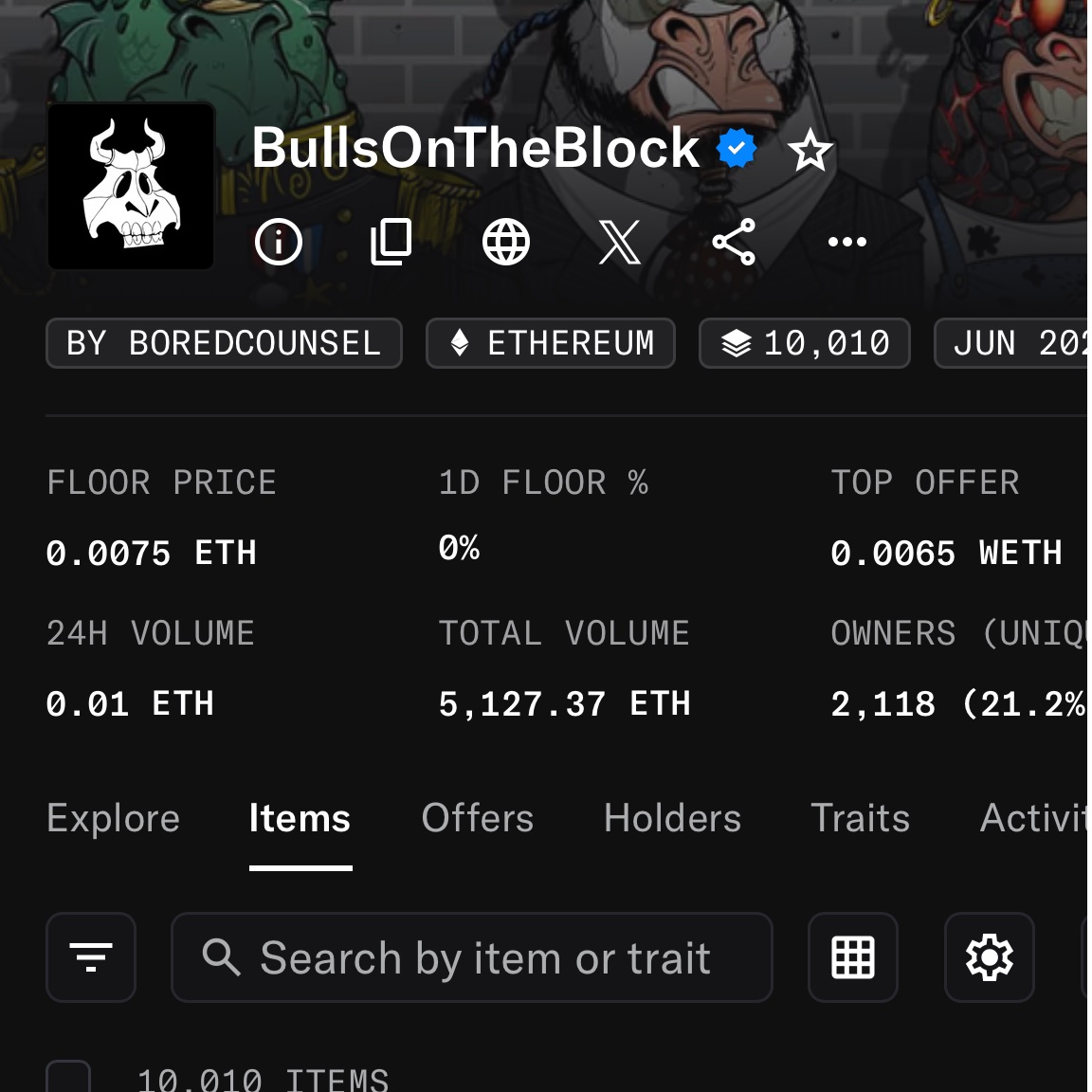 TheDivitVerse's tweet photo. The OG @BullsOnTheBlock must be over the moon with the job new owners Aaron Haber &amp; Ernest Lee have done to reinvigorate the iconic NFT project. The biggest change I've seen since the duo took over is the steady downward spiral in the floor price like other @unvault managed NFTs! https://t.co/ms0ZcPvTmy