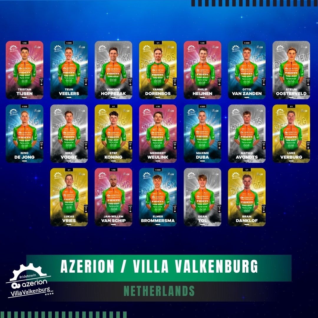 cylimit_game's tweet photo. 🇳🇱 Welcome back @AzerionVillaVal  on @cylimit_game

First auctions end today to be ready for @CiCLEClassic 🔥

🖼 Collect digital cards
🎮 Play them in real-time during races
🏆 Win rewards

🔗 https://t.co/U7X7bAK8pI

#cycling #fantasygame #cylimit https://t.co/Jbe21C4fzg