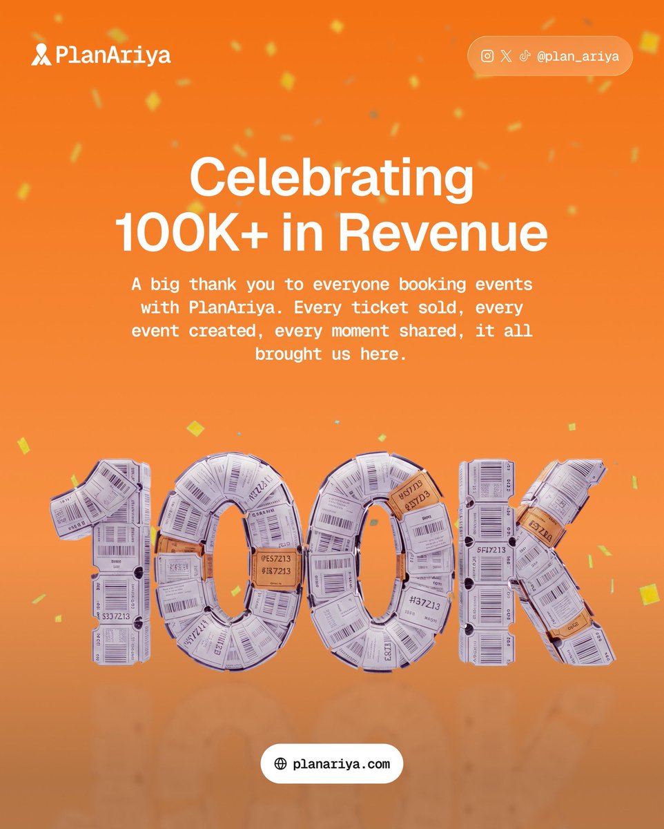 plan_ariya's tweet photo. In just about 2 months of launching our product Plan Ariya which is a one stop shop for everything events, we are glad to announce that we have hit a revenue of 100k+, this is a starting of something great we believe, thanks for going on this journey with us. https://t.co/H3B8L02OXY
