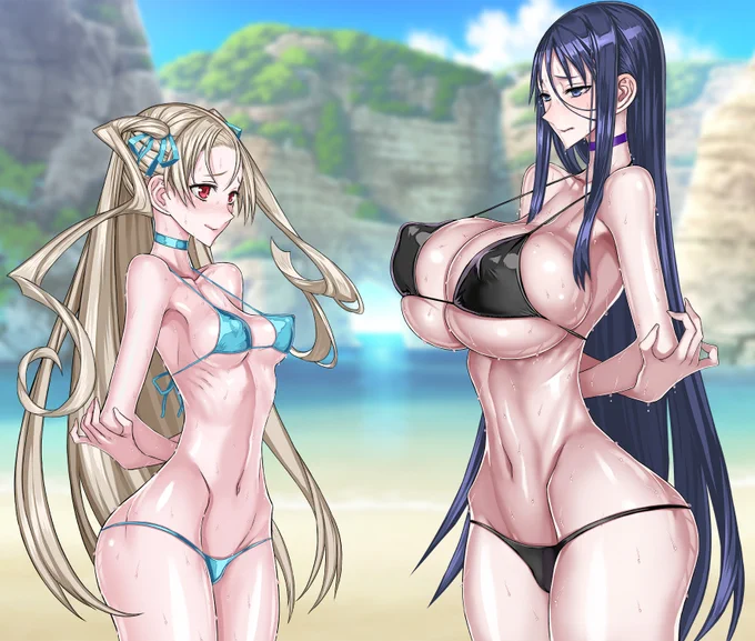 佐々木琴音さんと鈴原美紗の水着