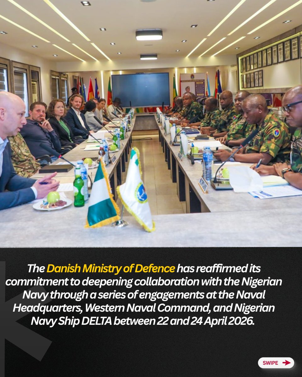 NigerianNavy's tweet image. DANISH MOD SEEKS COLLABORATION WITH NIGERIAN NAVY OVER SECURITY OF THE GULF OF GUINEA

#NigerianNavy
#OnwardTogether
#GoG