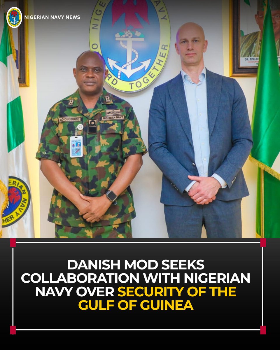 NigerianNavy's tweet image. DANISH MOD SEEKS COLLABORATION WITH NIGERIAN NAVY OVER SECURITY OF THE GULF OF GUINEA

#NigerianNavy
#OnwardTogether
#GoG