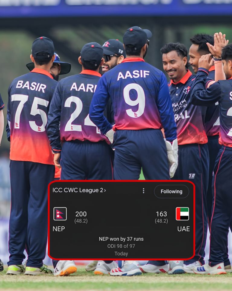 NepalSportJncn's tweet image. 🚨 Nepal win by 37 runs 🇳🇵

Great team effort 👏

#NepalCricket #NepvUAE