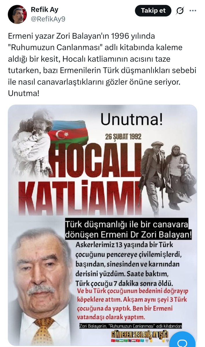 vaybee2071's tweet photo. @NYCMayor +++ 5)Ermeni; Usa'da da
Türk halkına yaptığı zulümü işkenceyi birg��n sizin çocuğünüza, torununuza aynısı yapacak, diri derinizi yüzecekler
Soru: 1990'larda Karadağ'da, Hocaali'de Ermeni işkence cinayet ve hırsırsızlığını 45 yıldır kasabada ki işkenceleri neden konuşmuyorsun? https://t.co/L3cC4LBqSw