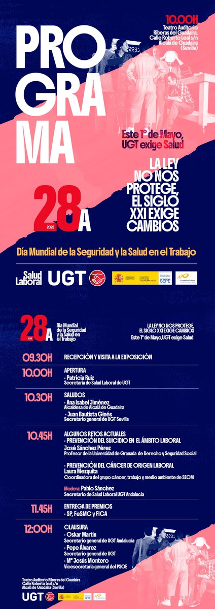 jsanchezper's tweet photo. El martes 28 de abril estaré en Alcalá de Guadaira (Sevilla) hablando de la #prevención del #suicidio en el ámbito laboral. Queda muchísimo por hacer. 
Agradezco al sindicato #UGT @UGT_Andalucia su invitación y su determinación para luchar contra esta lacra https://t.co/VfGn48oljm