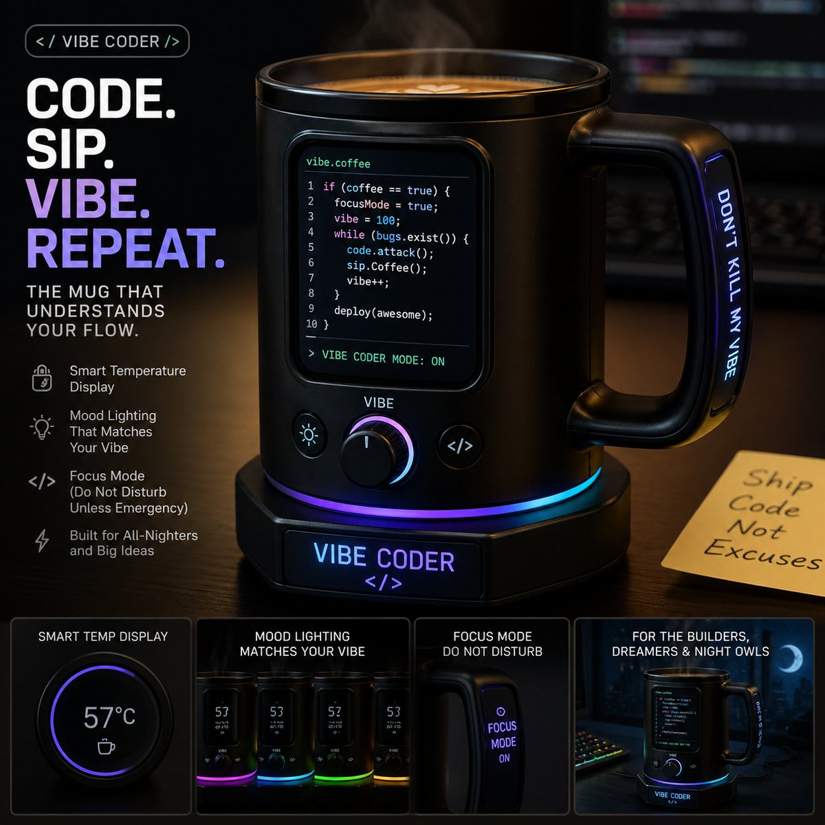 mouradghafiri's tweet image. Mug Concept for Vibe Coders!
#vibe #code #mug #coffee #concept #ai #agent