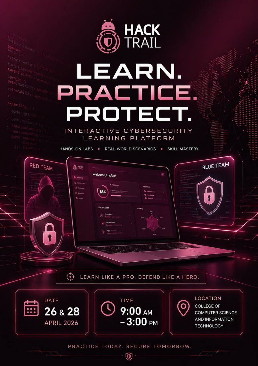 HackTrail_FCIT's tweet photo. تبحث عن تدريب أمني عملي يحاكي واقعك؟
مشروع HackTrail، يقدّم لك لابات تفاعلية تحاكي سيناريوهات مستلهمة من أنظمة في بيئتنا لنقدم لك تجربه أقرب للحقيقة.

#TechHub3
#FCIT https://t.co/45n7nAgU0j