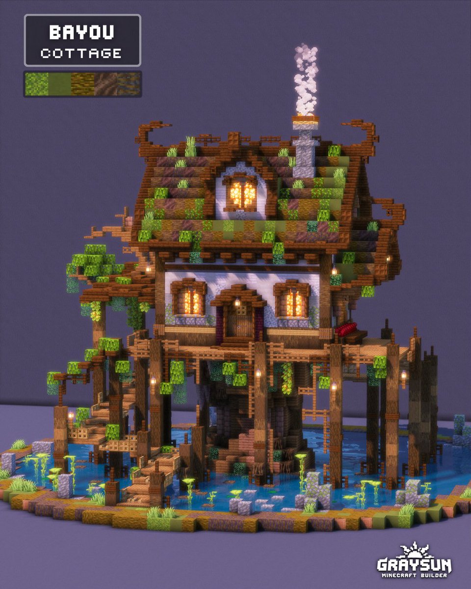 GraySun8151's tweet image. The Bayou Cottage ~

A fantasy swamp cottage for your Minecraft Building ideas and inspiration.

Check the comments for more pictures !

#Minecraftbuilds #minecraft建築コミュ #Minecraft