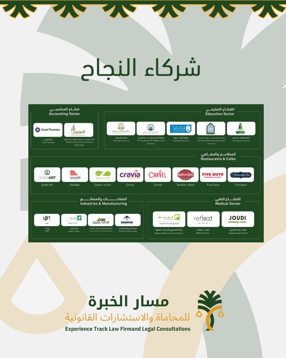msarlaw's tweet photo. نحن في مسار الخبرة للمحاماة، نفخر بأن نكون شريككم القانوني نحو تحقيق النجاح والتميز.

#مسار_الخبرة #شركاء_النجاح #محاماة #استشارات_قانونية #قانون #نجاح #تميز #السعودية https://t.co/X4OC62GnyV