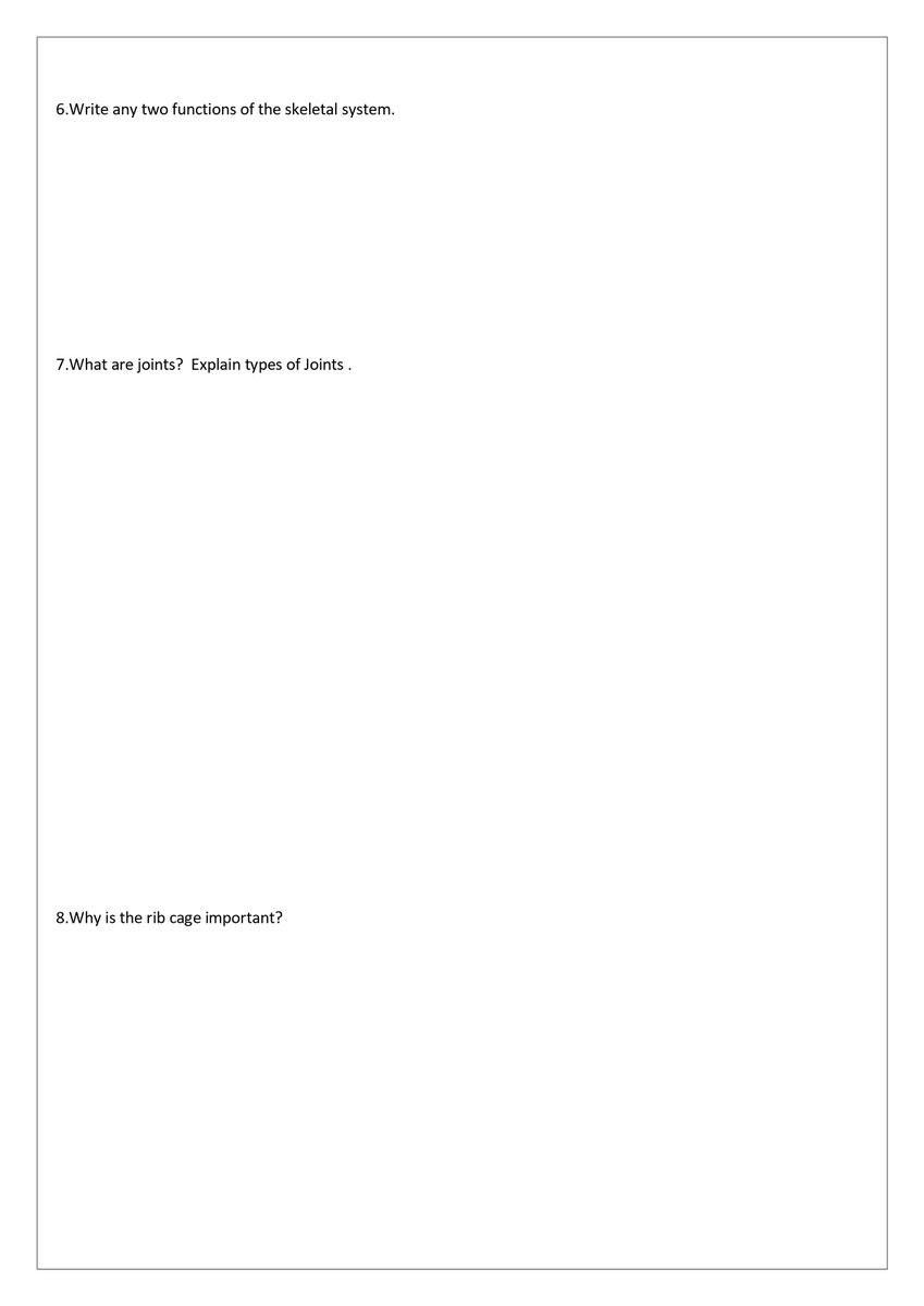 siddhi_tutorial's tweet photo. Todays weekly Test V ICSE
Science
Skeletal System
#siddhitutorials #siddhitutorialskalingavihar #siddhitutorialsbhubaneswar https://t.co/HfOvNMigNf