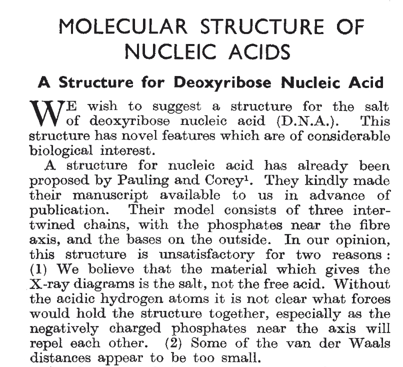 Aiims1742's tweet image. Happy #DNADay to all who celebrate!
Commemorating the simultaneous publication today in @Nature of 3 companion papers on the structure of DNA, including the famous "Structure B" photo-radiograph by Rosalind Franklin. 
#DNADay26