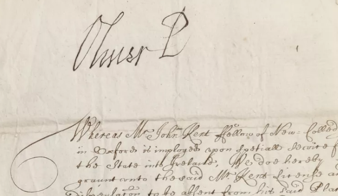 NewCollegeLib's tweet photo. Oliver Cromwell was born #onthisday on 25 April 1599. Here, you can see his signature in our archives. 

But why is it there? 🤔

Discover more about this fascinating document in #NewCollegeThroughTime, our latest online exhibition 👇

https://t.co/JhfMd9YrX4

#CivilWar https://t.co/BIZt94GkmU