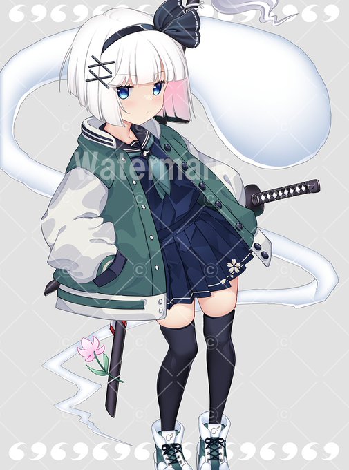 #東方Project #魂魄妖夢 #YoumuKonpaku #今週の一枚 #衣装差分 #春の贈り物 ジャンパー姿からセーラー服