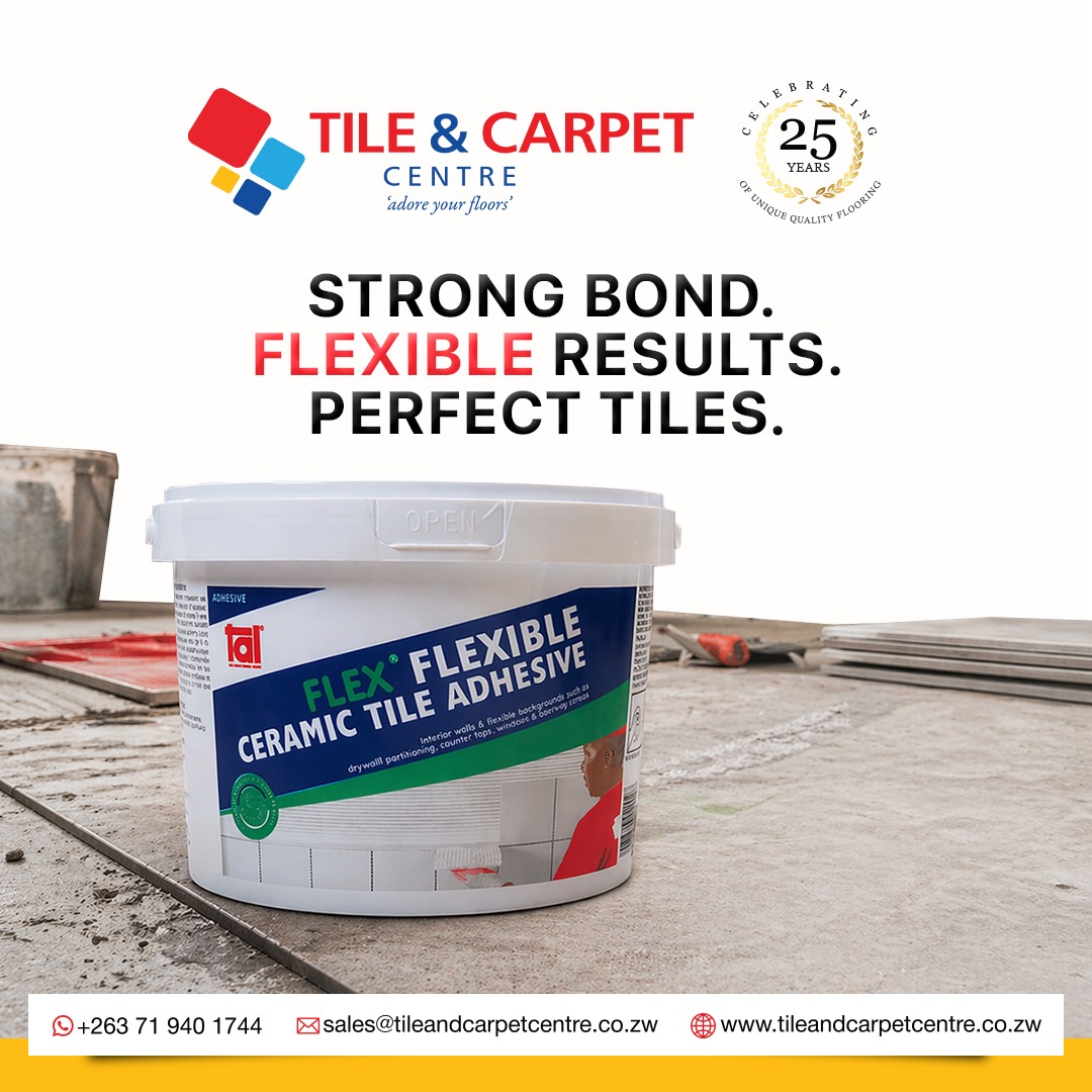 Tile_Carpet_ZW's tweet image. Tired of tiles that do not last?
Every perfect finish starts with the right foundation💪
Choose FLEX Flexible Ceramic Tile Adhesive for strength, flexibility, and flawless results.

#TileAdhesive #BuildingMaterials