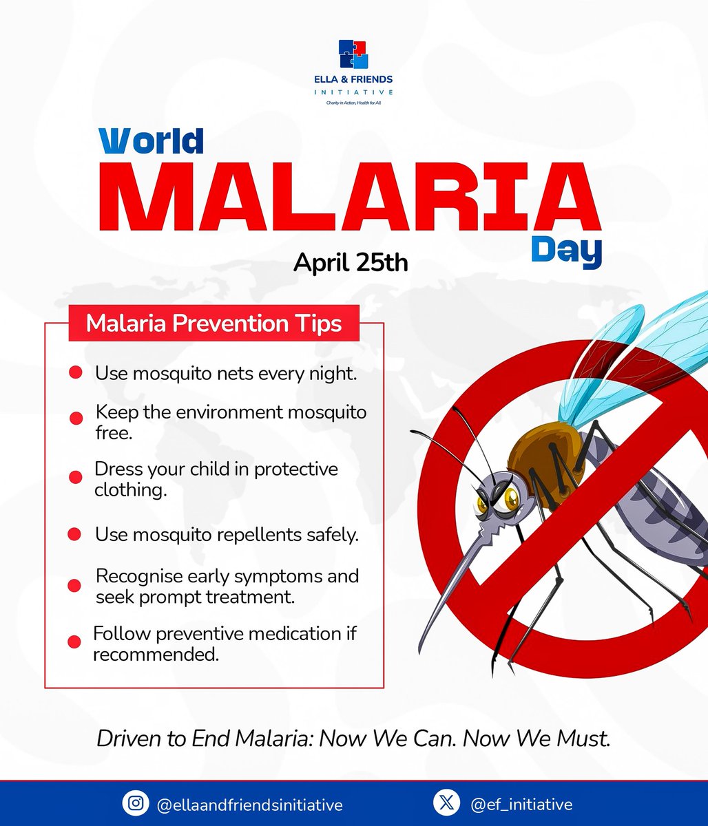 ef_initiative's tweet photo. World Malaria Day is more than a date—it’s a reminder of the fight against malaria 🦟.

Progress is being made, and every effort matters.

Check the flyer, take action, and protect your loved ones.

Now we can. Now we must.

#EndMalaria #WorldMalariaDay https://t.co/jCAi54qwe6