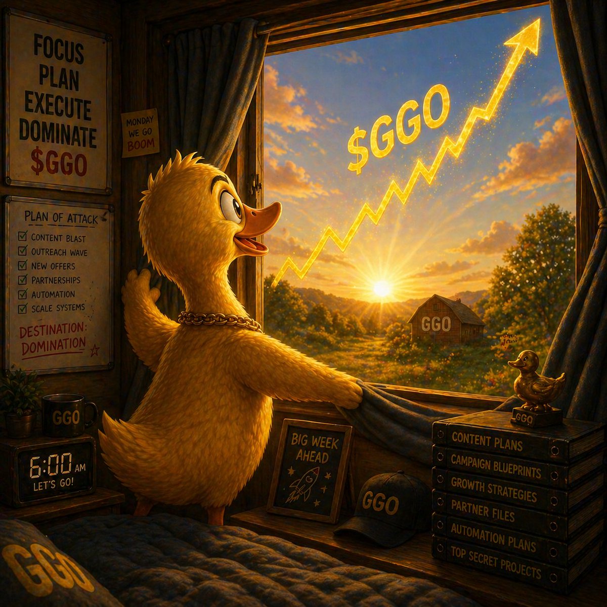 Good morning Golden Goose fam ☀️🐣

Still weekend… but the vision doesn’t pause.

While things feel calm on the surface, the real ones know this is where preparation happens.

Let’s hear from you:

What caught your attention about Golden Goose?

What kind of content do you want