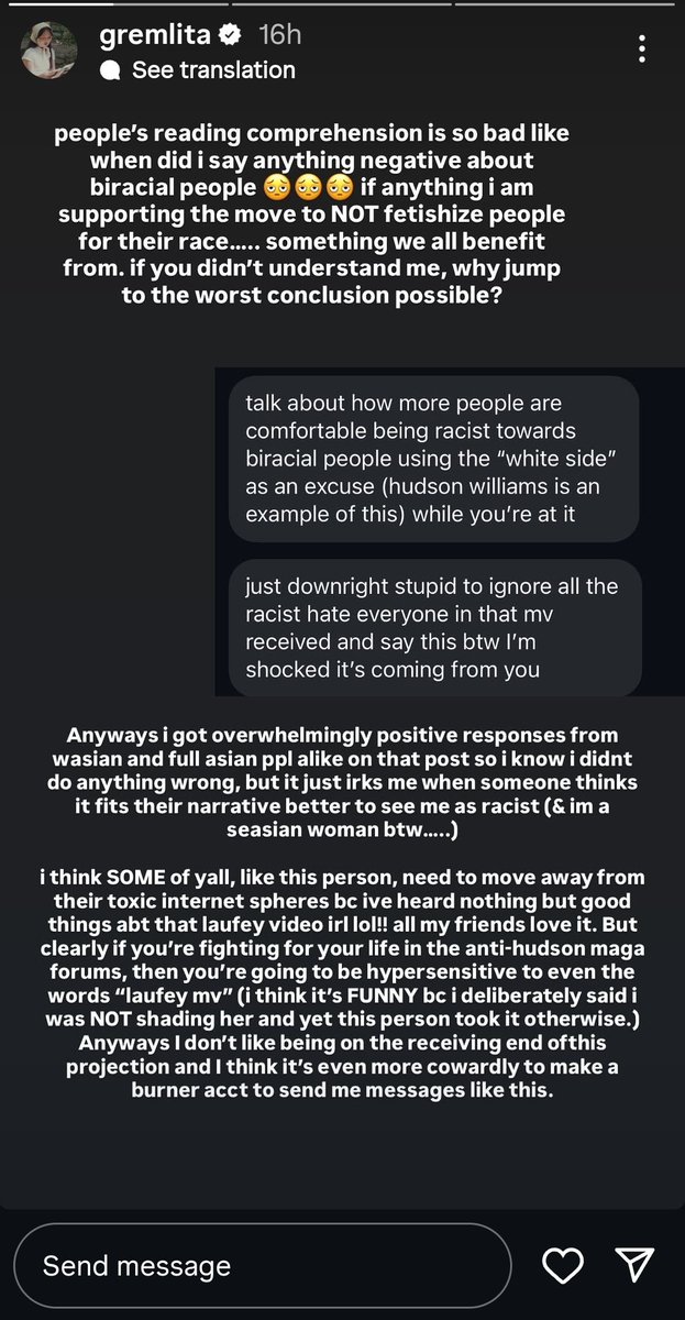 rorobutispublic's tweet image. Going to talk about this again #sorry
Just yesterday the ig page of heated rivarly and all of the cast and autors side lined hudson so I don't think the hate and racism he's experiencing is just on "anti hudson maga forums".
Also 2 things can happen at once, you can see -