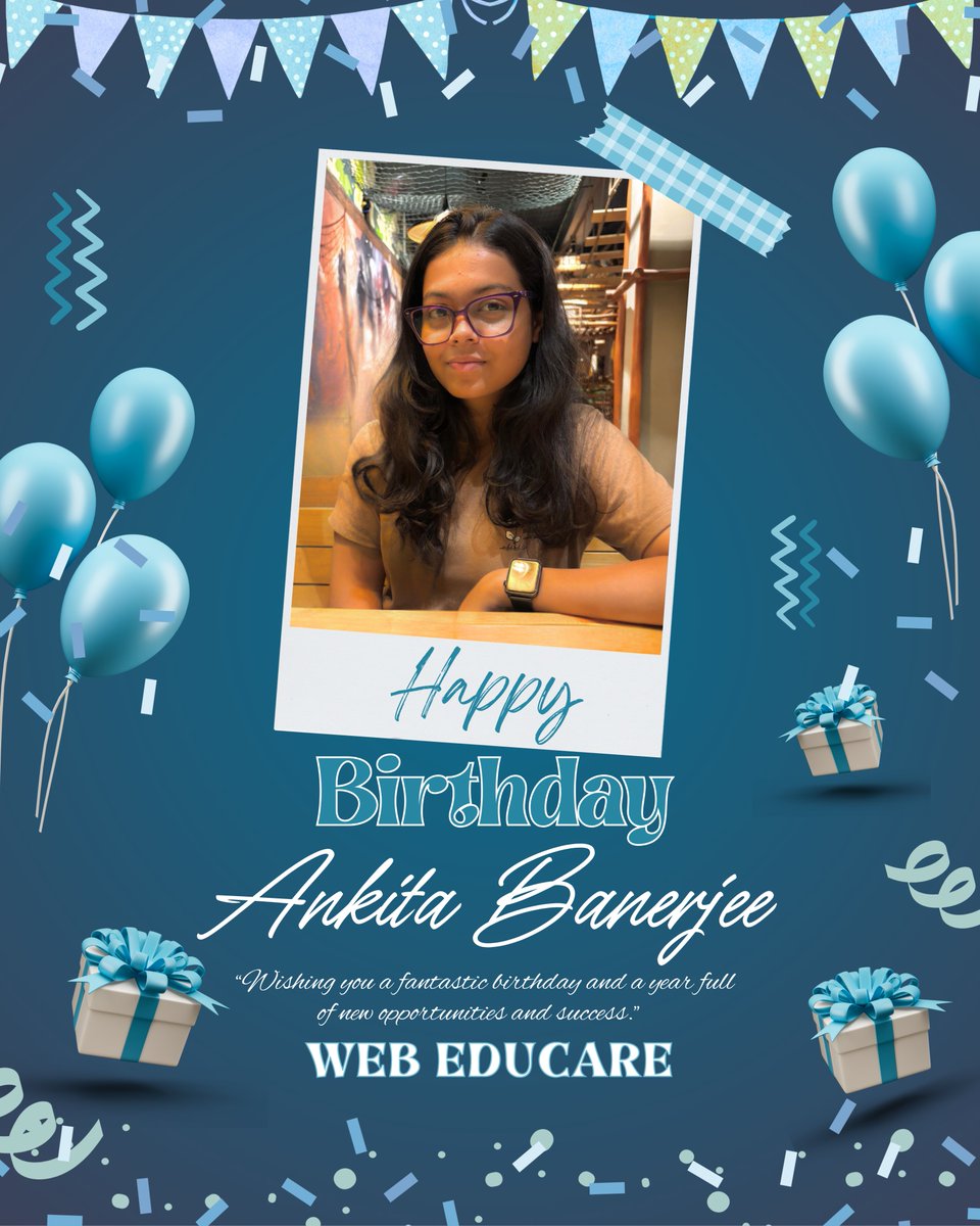 webeducare's tweet image. 🎂 Happy Birthday, Ankita Banerjee! 🎉 

 Wishing you a year full of new opportunities and success! 🌟 Proud to have you on the @WebEducare team. Keep inspiring us every day! ✨  

#HappyBirthday #WebEducare #TeamCelebration