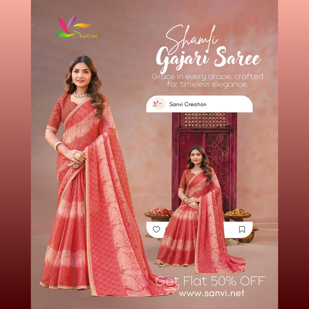 NetSanvi27809's tweet photo. Shamli Gajari Saree – Flat 50% OFF 💥

Elegance never goes out of style ❤️
Shop the stunning Shamli Gajari Saree now at Flat 50% OFF
🛍 https://t.co/mlV15MoTjE
#SareeLove #EthnicWear #SaleAlert #DesignerSaree #IndianFashion https://t.co/047vmc82VZ