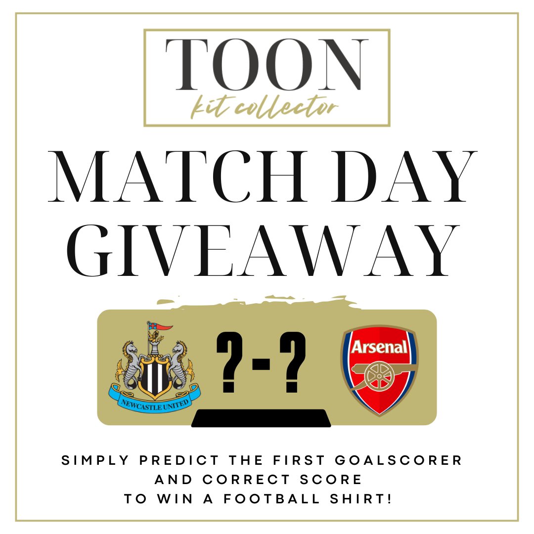 toon_collector's tweet photo. 🚨 MATCH DAY GIVEAWAY 🚨

Newcastle United travel to the Emirates to play Arsenal in the Premier League ⚫⚪

To enter:
1️⃣ Comment your prediction below
2️⃣ Repost this post 🔁
3️⃣ Follow Toon Kit Collector

One winner announced after the game 👕

#NUFC #NewcastleUnited
#giveaway https://t.co/nRUCVZP4Qy